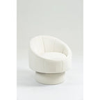 Fauteuil d'appoint pivotant à 360° en velours capitonné de 73 cm avec cadre en bois et coussin lombaire