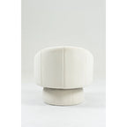Fauteuil d'appoint pivotant à 360° en velours capitonné de 73 cm avec cadre en bois et coussin lombaire