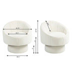 Fauteuil d'appoint pivotant à 360° en velours capitonné de 73 cm avec cadre en bois et coussin lombaire