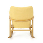 Solid Wood Rocking Chair with Linen Cushion and Premium Handcrafted
