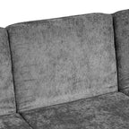 94.1 Canapé Futon en Chenille en Forme de L avec Dossier Réglable et Méridienne Réversible