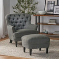 Fauteuil club moderne en tissu de 82,5 cm avec ottoman et clous de tapissier pour salon