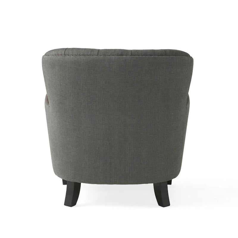 Fauteuil club moderne en tissu de 82,5 cm avec ottoman et clous de tapissier pour salon