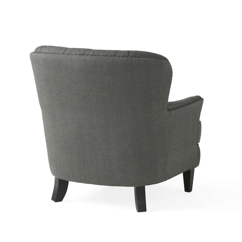 Fauteuil club moderne en tissu de 82,5 cm avec ottoman et clous de tapissier pour salon