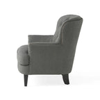Fauteuil club moderne en tissu de 82,5 cm avec ottoman et clous de tapissier pour salon