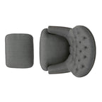 Fauteuil club moderne en tissu de 82,5 cm avec ottoman et clous de tapissier pour salon