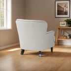 Fauteuil club moderne en tissu de 82,5 cm avec ottoman et clous de tapissier pour salon