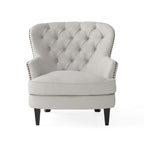 Fauteuil club moderne en tissu de 82,5 cm avec ottoman et clous de tapissier pour salon