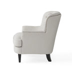 Fauteuil club moderne en tissu de 82,5 cm avec ottoman et clous de tapissier pour salon