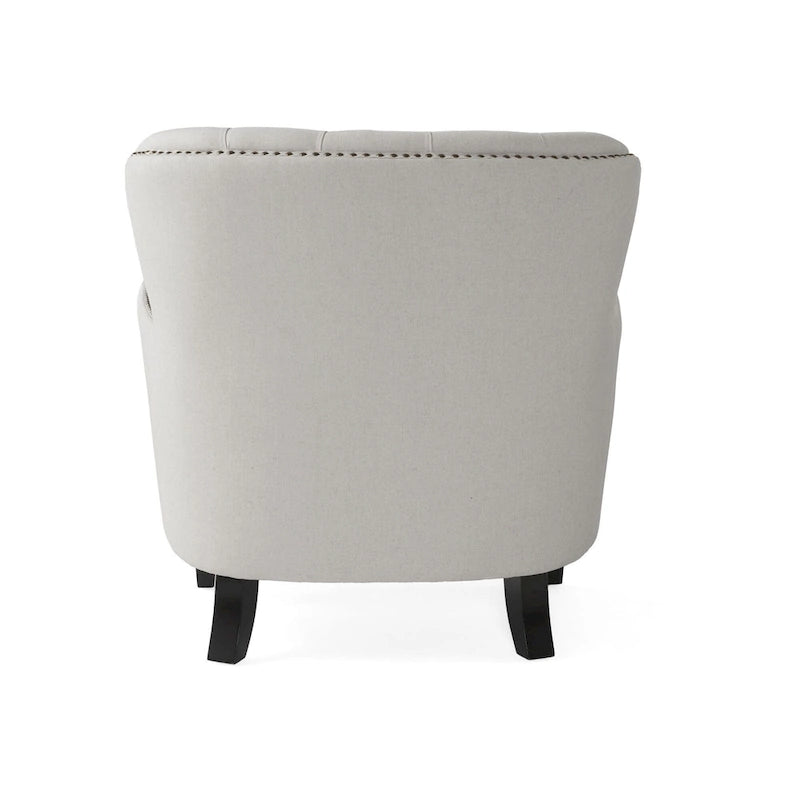 Fauteuil club moderne en tissu de 82,5 cm avec ottoman et clous de tapissier pour salon