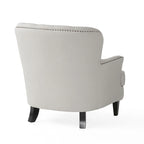 Fauteuil club moderne en tissu de 82,5 cm avec ottoman et clous de tapissier pour salon