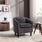 Modern 24.8 Upholstered Barrel Chair with Wood Legs and Pillows for Living Room