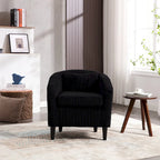 Modern 24.8 Upholstered Barrel Chair with Wood Legs and Pillows for Living Room