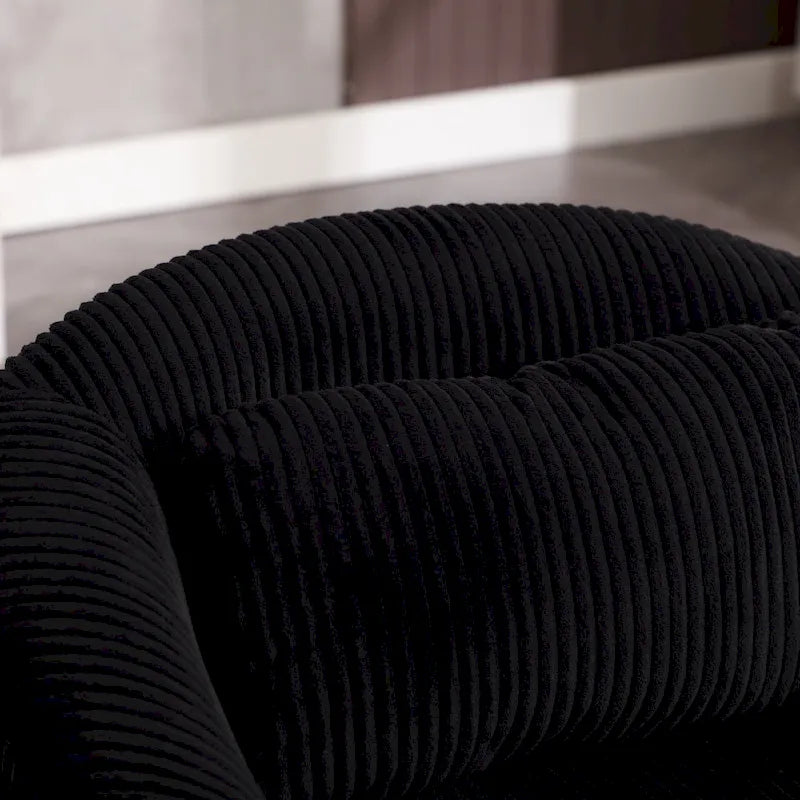 Modern 24.8 Upholstered Barrel Chair with Wood Legs and Pillows for Living Room
