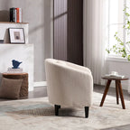 Modern 24.8 Upholstered Barrel Chair with Wood Legs and Pillows for Living Room