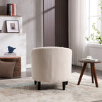 Modern 24.8 Upholstered Barrel Chair with Wood Legs and Pillows for Living Room