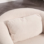 Modern 24.8 Upholstered Barrel Chair with Wood Legs and Pillows for Living Room