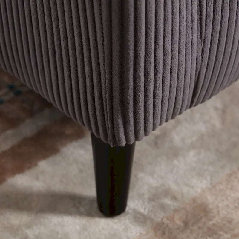 Modern 24.8 Upholstered Barrel Chair with Wood Legs and Pillows for Living Room