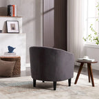 Modern 24.8 Upholstered Barrel Chair with Wood Legs and Pillows for Living Room