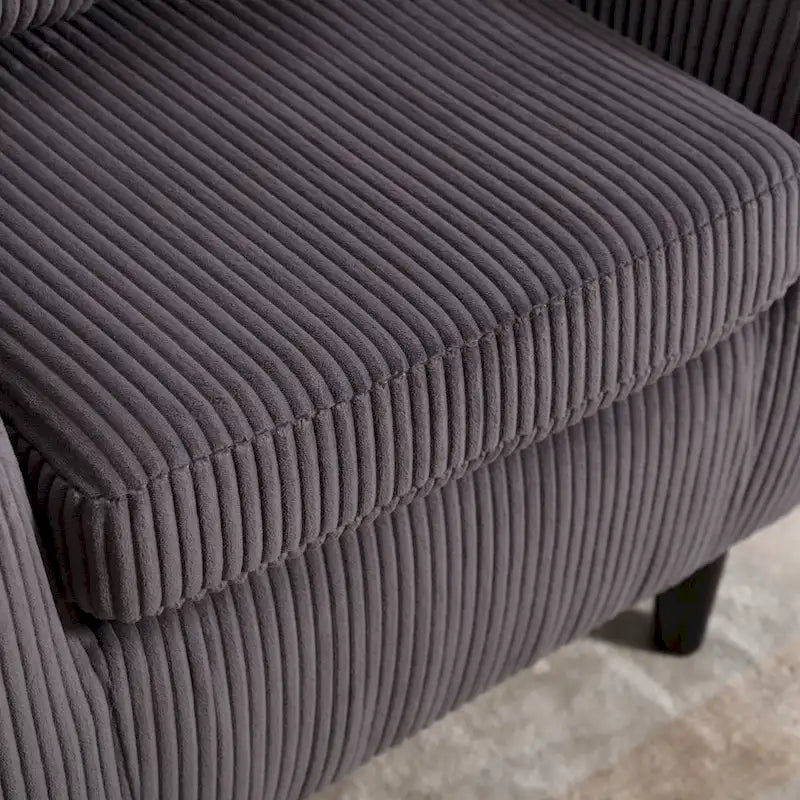 Modern 24.8 Upholstered Barrel Chair with Wood Legs and Pillows for Living Room