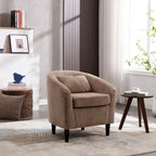 Modern 24.8 Upholstered Barrel Chair with Wood Legs and Pillows for Living Room