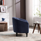 Modern 24.8 Upholstered Barrel Chair with Wood Legs and Pillows for Living Room