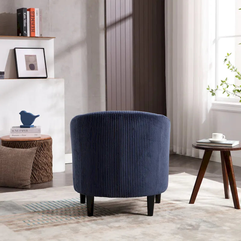 Modern 24.8 Upholstered Barrel Chair with Wood Legs and Pillows for Living Room