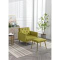 Fauteuil d'appoint capitonné vert olive 32.28 avec ottoman