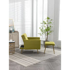 Fauteuil d'appoint capitonné vert olive 32.28 avec ottoman