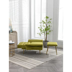 Fauteuil d'appoint capitonné vert olive 32.28 avec ottoman