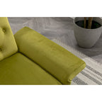Fauteuil d'appoint capitonné vert olive 32.28 avec ottoman