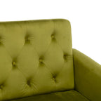 Fauteuil d'appoint capitonné vert olive 32.28 avec ottoman