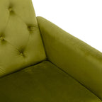 Fauteuil d'appoint capitonné vert olive 32.28 avec ottoman
