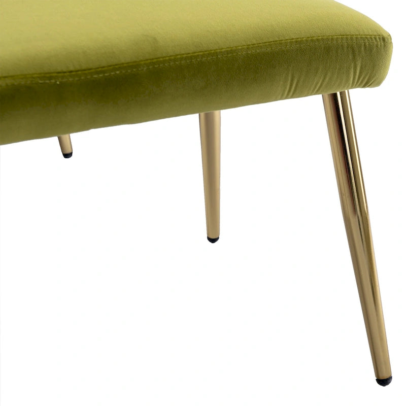 Fauteuil d'appoint capitonné vert olive 32.28 avec ottoman