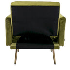 Fauteuil d'appoint capitonné vert olive 32.28 avec ottoman