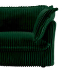 Corduroy Slipcovered 3-Seater Armless Sectional Sofa with Reversible Ottoman, Free Combination Design, and Removable Covers
