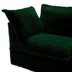Corduroy Slipcovered 3-Seater Armless Sectional Sofa with Reversible Ottoman, Free Combination Design, and Removable Covers