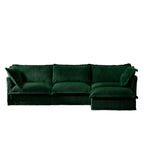 Corduroy Slipcovered 3-Seater Armless Sectional Sofa with Reversible Ottoman, Free Combination Design, and Removable Covers