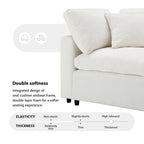 Canapé d'angle modulable 6 places convertible en forme de U Cloud en chenille beige 130