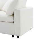 Canapé d'angle modulable 6 places convertible en forme de U Cloud en chenille beige 130