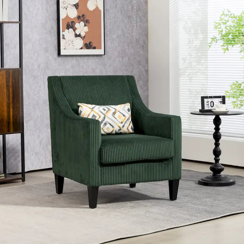 Fauteuil rembourré Emerald 26.77 avec accoudoirs incurvés