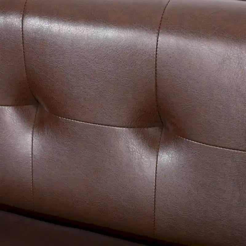Modern 80.75 Button Tufted 3-seater Sofa with Wood Legs for Living Room