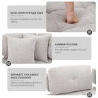 91.73 L-Shaped 4-Seat Sectional Sofa with 2 Hidden Stools, 2 Removable Lumbar Cushions, and Durable Chenille Fabric