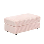 Pink 39.37 Corduroy Upholstered Single Armchair Sofa with Ottoman and Cup Holder for Lving Room