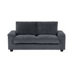 Causeuse 2 places en tissu gris foncé 71 avec accoudoir de rangement carré et port USB pour salon