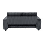 Causeuse 2 places en tissu gris foncé 71 avec accoudoir de rangement carré et port USB pour salon