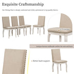5-Piece Wooden Dining Table Set with Extendable Round Table & 4 Chairs
