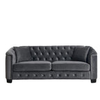 77 Chesterfield Velvet Button-tufted 3-Seater Sofa with Nailhead Decoration