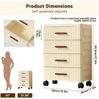 4 or 5 Layers Plastic Drawer Storage Cabinet Bedside Table with Handle