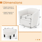 Modern Swivel Accent Chair with Ottoman for Living Room or Bedroom